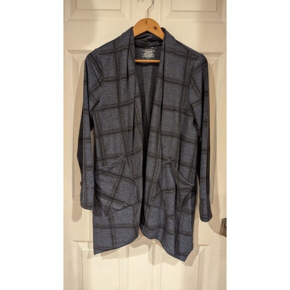 Cuddl Duds Comfortwear Cardigan Cascade Blue Plaid Sz S cozycore cuffins comfy - Picture 4 of 4